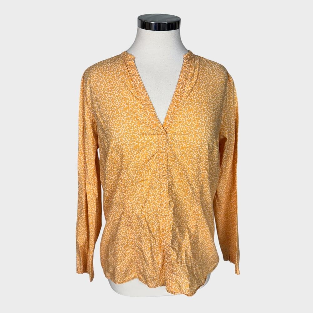 Lands' End Medium 10-12 Yellow Floral Top